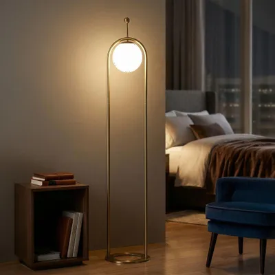 Obrázek produktu pro Stojací lampa s koulí z bílého skla ø 28x168 cm