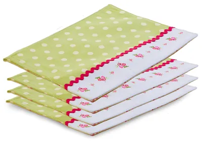 Platzsets 4er-Set, 100% Baumwolle, Blumenmuster, 41x30 cm