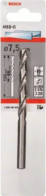 Imagen del producto de Broca para metal, acero rápido HSS-G, estándar, 7,5 x 69 x 109 mm