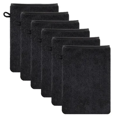 Produktbild von Waschlappen Set Mikrofaser 6er Pack 15x21cm Schwarz