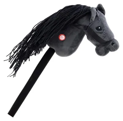 Obrázek produktu pro LEAN Toys 19535 Kůň na tyči Hobby Horse, dlouhosrstý se zvuky černý