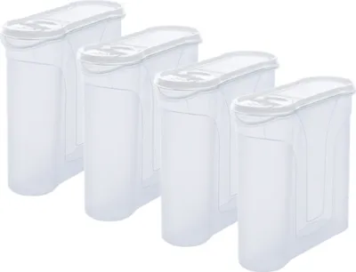 Immagine prodotto di Novaliv barattoli sfusi 4 PEZZI Barattolo per spolverare da 4 litri - Dimensioni (LxLxH): 25,5 x 25,5 x 10 cm - Barattolo con coperchio 4l per muesli farina zucchero barattoli cucina organizzatore cibo scatola preparazione pasti