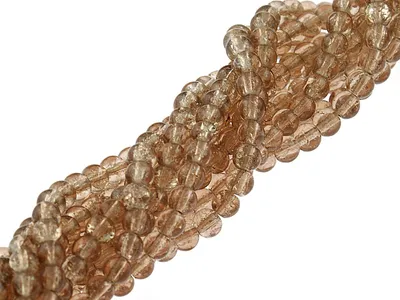 Produktbild von Vintageparts Crackle Glasperlen hellbraun rund 4mm, 200 Stück