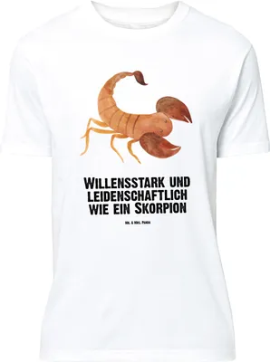 Produktbild von Mr. & Mrs. Panda Größe L T-Shirt Sternzeichen Skorpion - Weiß - Geschenk, Oktober, mit Spruch, Geburtstag November, Tshirt, Skorpione, Shirt