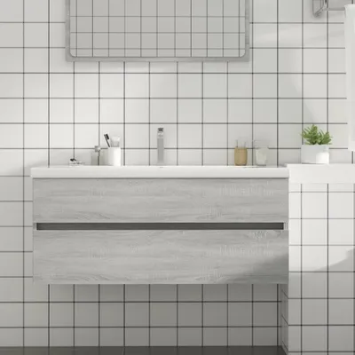 Produktbild von Design Möbel Waschbeckenschrank Grau Sonoma 100x38,5x45 cm Holzwerkstoff - 2024 Neu