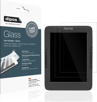 Produktbild von 2x Schutzfolie für Grammata Papyre 630 - Anti-Shock 9H Folie dipos Glass Kunststoffglas