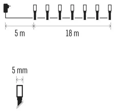 Produktbild von LED-Weihnachtskette, 18 m, 180 LEDs, kaltweiß, außen, Timer