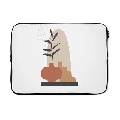 Produktbild von MuchoWow® Laptop Hülle 14 ZollSommer - Pflanze - Grün - Weiß Laptoptasche - Laptoptasche - Stoßsicher - Schutzhaube