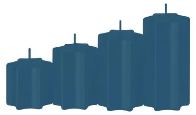 Produktbild von 4er Set Sternkerzen abgestuft Petrol Blau Ø 60 mm