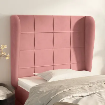 Produktbild von Kopfteil mit Ohren Rosa 93x23x118/128 cm Samt