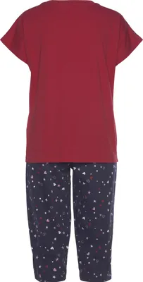 Produktbild von Vivance Dreams Capri-Pyjama 2 -teilig rot-navy Größe 40/42