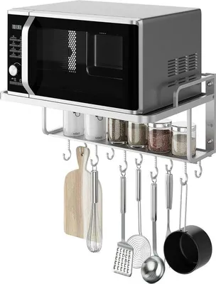 Produktbild von Famanu Küchenregal aus Aluminiumlegierung - Wandmontage mit 10 Haken