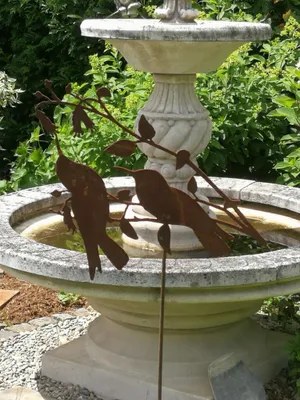 Produktbild von Edelrost Gartenstecker Vögel auf Ast