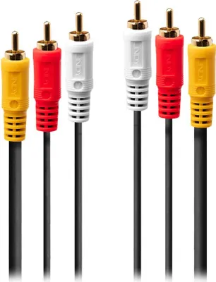 Image de Lindy 35691, 2 m, 3 x RCA, 3 x RCA, mâle, mâle, noir