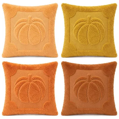 Obrázek produktu pro Podzimní dekorativní povlaky na polštáře, 40x40 cm, motiv dýně, 4 kusy