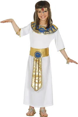 Productafbeelding van Fiestas Guirca - Egyptisch kostuum voor meisjes, set FG1415 (116) (wit/goud)