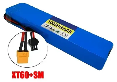 Obrázok produktu pre 36V 100Ah lítiová batéria 18650 – 10S3P lítiovo-iónová batéria – Opakovane nabíjateľná s BMS (systémom riadenia batérie) – Vhodná pre elektrické bicykle, skútre, hoverboardy – Konektor XT60 SM