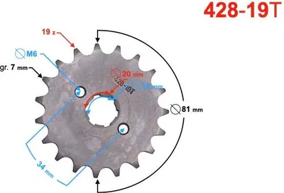 Produktbild von Moretti 19/428 Abtriebsritzel für TZ125
