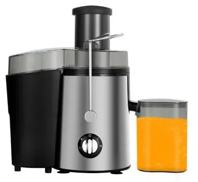 Produktbild von Entsafter 800W Mit 70 Mm Einfüllöffnung – 2 Stufen, 1,5 L Tresterbehälter, Edelstahlfilter, Silber-Schwarz