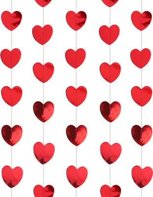 Produktbild von Oblique Unique Deckenhänger Herz Girlande JGA Hochzeit Valentinstag Geburtstag Party Deko - rot