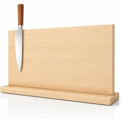 Image de Support magnétique pour couteaux, en bois, 40 cm. Rangement multifonctionnel pour la cuisine