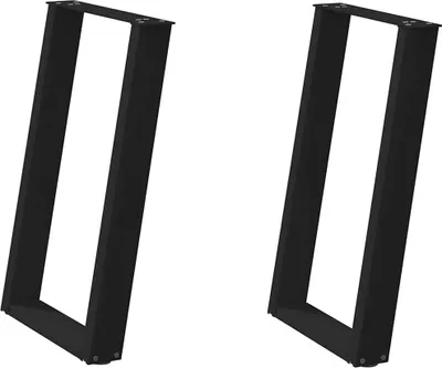Immagine prodotto di Gambe per tavolo da pranzo a forma di U 2 pz nere 60x(72-73) cm in acciaio