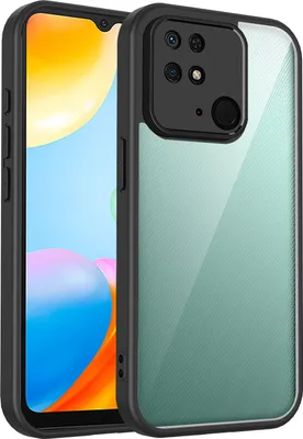 Obrázek produktu pro Pouzdro pro Xiaomi Redmi 10C/Poco C40 průhledný zadní kryt s TPU rámečkem, odolné proti nárazům Černý