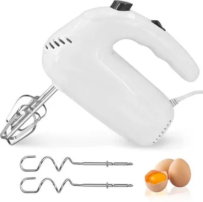 Productafbeelding van Handmixer 200 W - 5 snelheden - met 4 kloppers - ideaal voor eieren en deeg