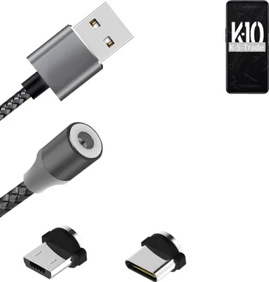 Produktbild von K-S-Trade Hochwertiges Magnet-Lade-kabel Sync-Kabel Daten-Kabel für Oppo K10 mit USB-Typ-C-Anschluss und Micro-USB-Anschluss 2A bis zu 480mbps