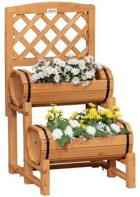 Obrázok produktu pre Vyvýšený záhradný box s lezeckou konštrukciou – výsadbový box z dreva | Farba: Hnedá | Rozmery: 45x45x80 cm