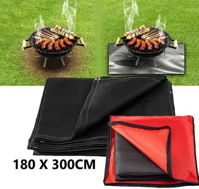 Obrázok produktu pre Famanu ochranná podložka na grilovanie, 180x300 cm, s úložnou taškou – vodeodolná a odolná voči teplu