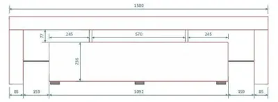 Produktbild von Cama TORO158 SZ/SZ, Grau, Partikelbord, Grau, Partikelbord, 2 Regale, Laminat