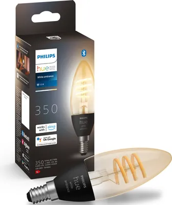 Obrázek produktu pro Philips Svíčka – chytrá žárovka s paticí E14, Chytrá žárovka, Bluetooth/Zigbee, Černá, LED, E14, Svíčka