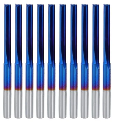 Produktbild von 10-teiliges Fräswerkzeugset mit EVA-Schaumgriff, 3,175 mm, Hartmetall, 2 Zähne, gerade