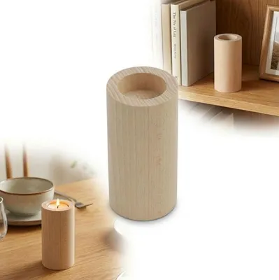 Produktbild von Kerzenhalter rund 14 cm Holz Teelicht Decoupage zum Dekorieren