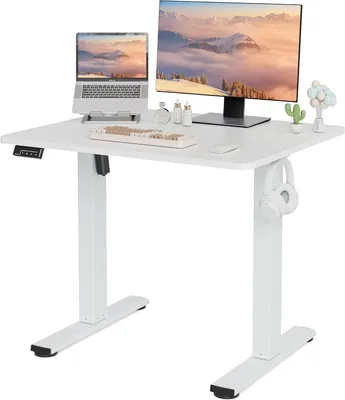 Immagine prodotto di Scrivania regolabile in altezza elettrica - Scrivania regolabile - Scrivania da lavoro in piedi - Scrivania per l'ufficio domestico - Scrivania ergonomica