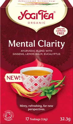 Zdjęcie produktu dla HERBATKA AJURWEDYJSKA JASNOŚĆ UMYSŁU (MENTAL CLARITY)(17 x 1,9 g) 32,3 g - YOGI TEA