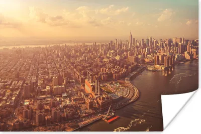 Produktbild von MuchoWow® Poster New York - Skyline - Gold 30x20 cm - Plakate - Print