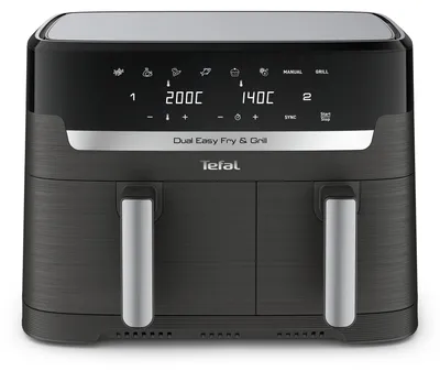 Obrázek produktu pro Tefal Dual Easy Fry & Grill EY905B, Horkovzdušná fritéza, 8,3 l, Dvojitý, Šedá, Dotyk, Samostatné