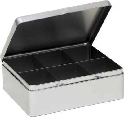 Produktbild von Teedose - Silber - Aluminium/Metall - 20,3 x 15,7 x 7 cm