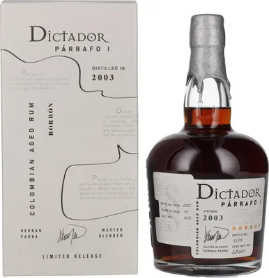 Produktbild von Dictador PÁRRAFO I 19 Years Old BORBÓN Vintage 2003 50% Vol. 0,7l in Geschenkbox