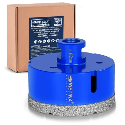Produktbild von 82mm Diamant Fliesenbohrer M14 Diamantbohrer Glasbohrer Nass- / Trocken Bohrkrone für Winkelschleifer, Diamant Lochsäge von Fliesen Feinsteinzeug