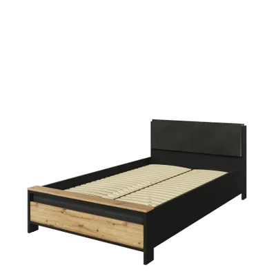 Produktbild von MINIO go for it, SPOT Bett mit Rahmen und Beinen – Schwarz/Artisan Eiche, 125x89x223 cm