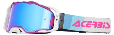 Imagen del producto de Máscara de motocross ACERBIS VULCAN, lente espejada, color morado y blanco