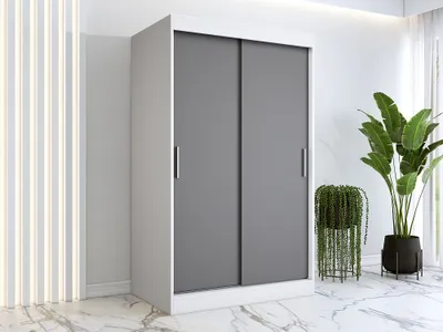 Obrázok produktu pre FurMeb24  atn­kov skriˆa s posuvnmi dverami GOLD -120x200cm 2-dverov skriˆa bez zrkadla, posuvn skriˆa - (biela + antracit)