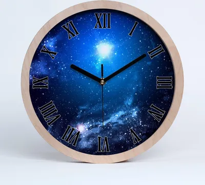Produktbild von Holzuhr 25fi cm wanduhr - schwarze Spitzen - Nebel