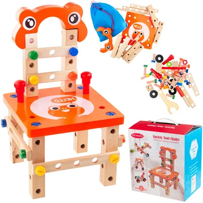 Produktbild von Drehbarer Stuhl Holzspielzeug Holzpuzzle