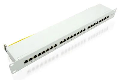 Image de Panneau de brassage helos Cat.6a LSA 19" 1 U 24 ports, gris clair