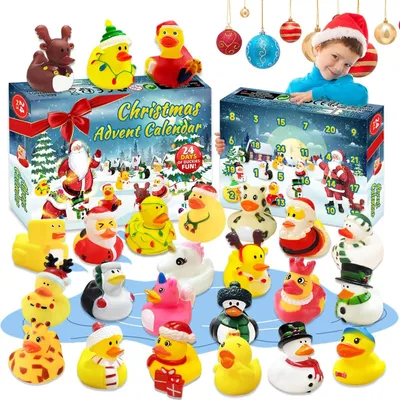 Produktbild von Adventskalender Enten 2026 mit 24 Weihnachten Quietscheenten für Kinder