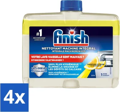 Produktbild von Finish - Geschirrspülmittel - Hygiene-Maschinenreiniger Zitrone - Hygienische Reinigung - 250 ml - Vorteilspack - 4 Stücke